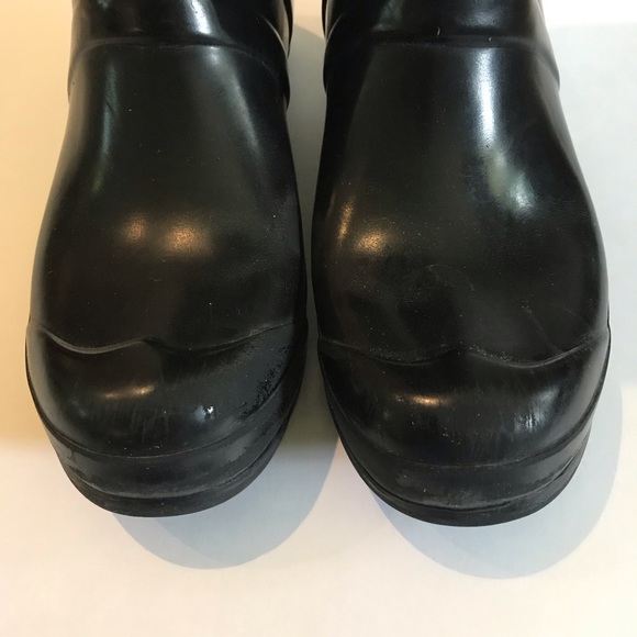 Hunter Classic Tall Gloss Black Rain Boots with buckle Womens 7 - Picture 3 of 15